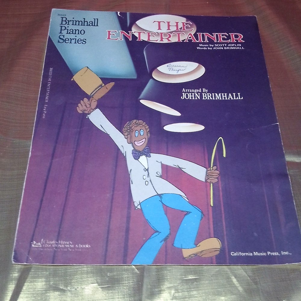 Vgt THE ENTERTAINER 1974 sheet music